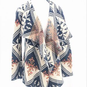 Southwestern Style Icy Fashion Open Front Western Aztec Cardigan Size Medium